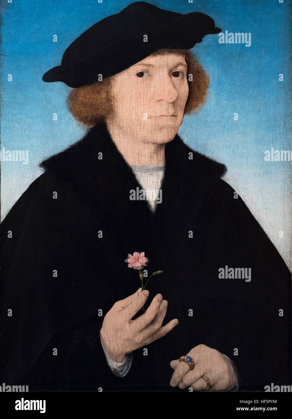 Joos van Cleve (1485-1541), Self Portrait ca. 1519.   Oil on panel,  38 x 27 cm.  Inv. 89 Stock Photo