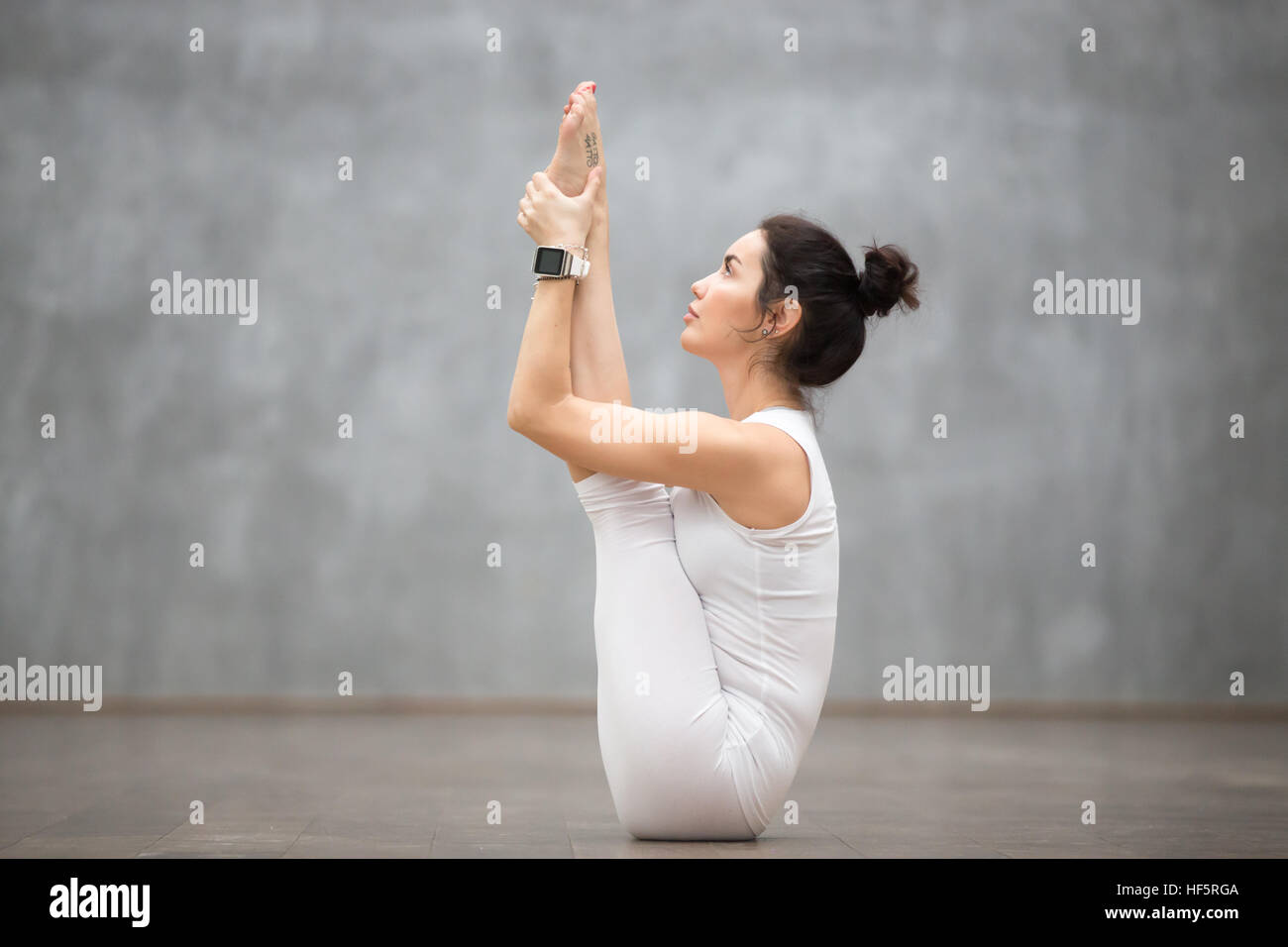 Beautiful Yoga: upward facing forward bend pose Stock Photo - Alamy