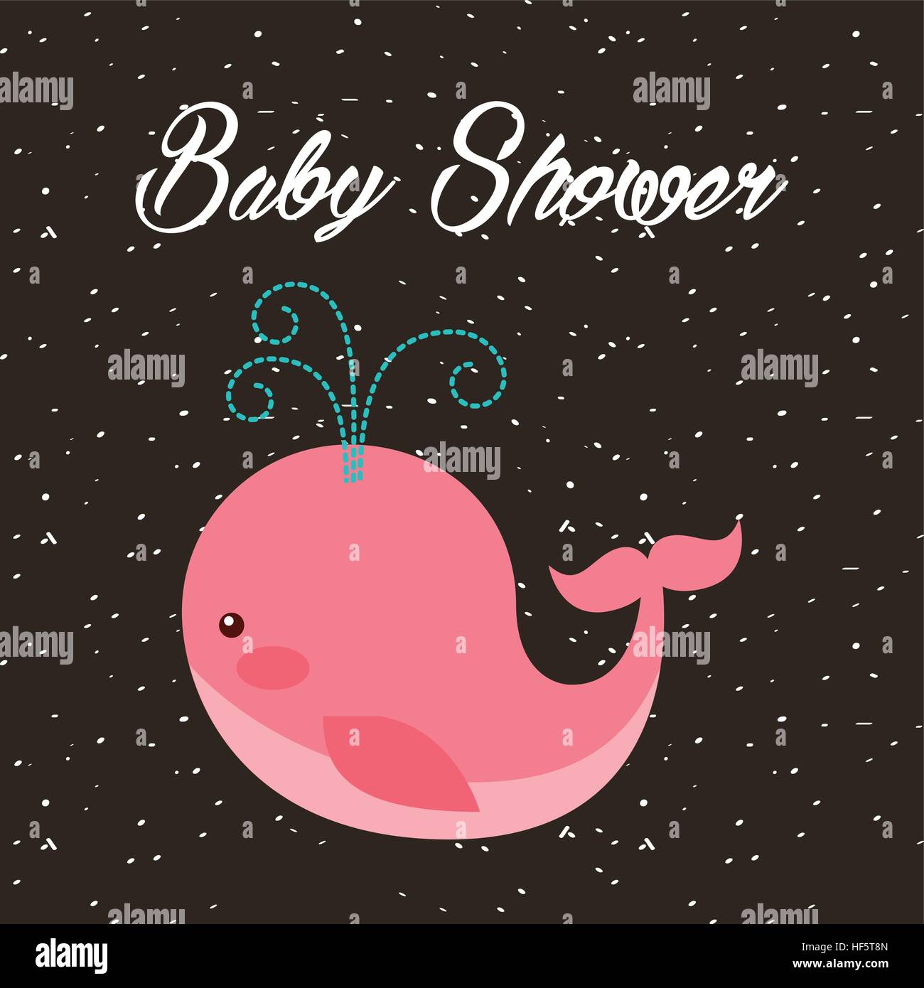 baby shower card with cute whale icon. colorful design. vector ...