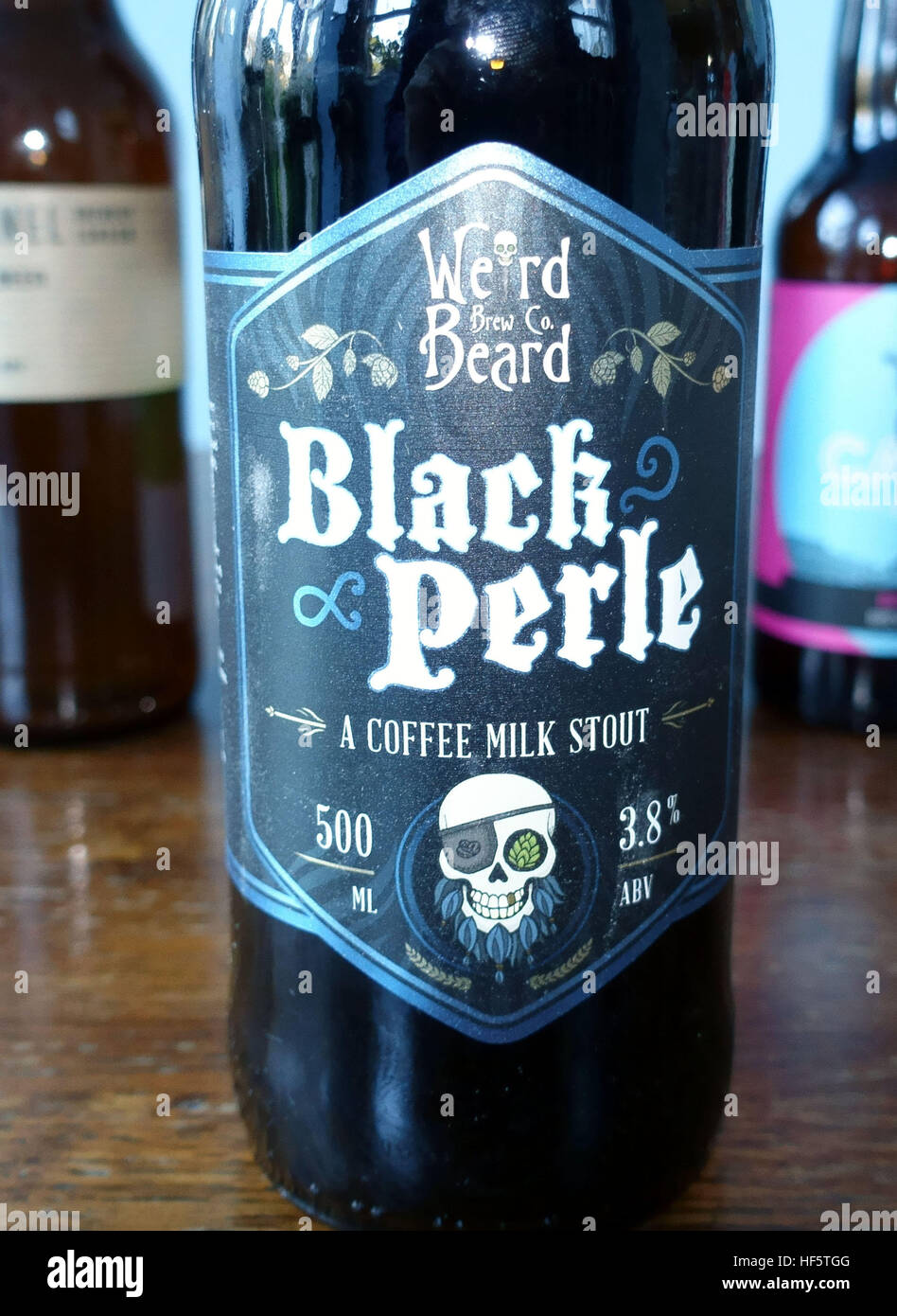 Black Perle coffee milk stout by Weird Beard Brew Company, London Stock Photo