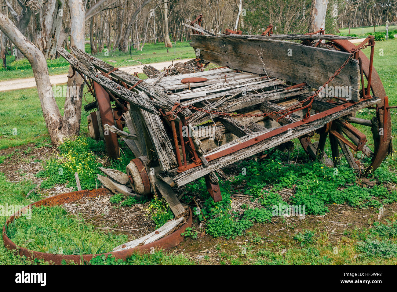 Old farm machinery, сarts and harvesters in Australia, SA Stock Photo