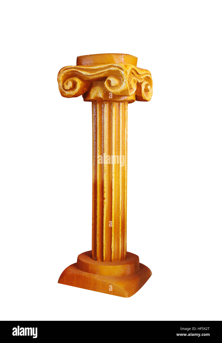 Gold Ionic columns in the Greek style Stock Photo