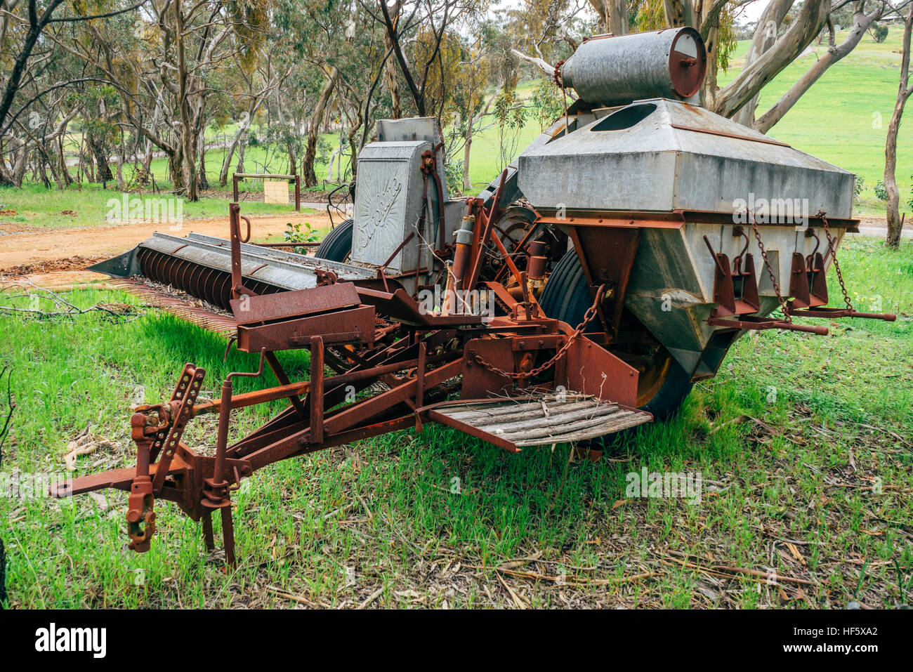 Old farm machinery, сarts and harvesters in Australia, SA Stock Photo