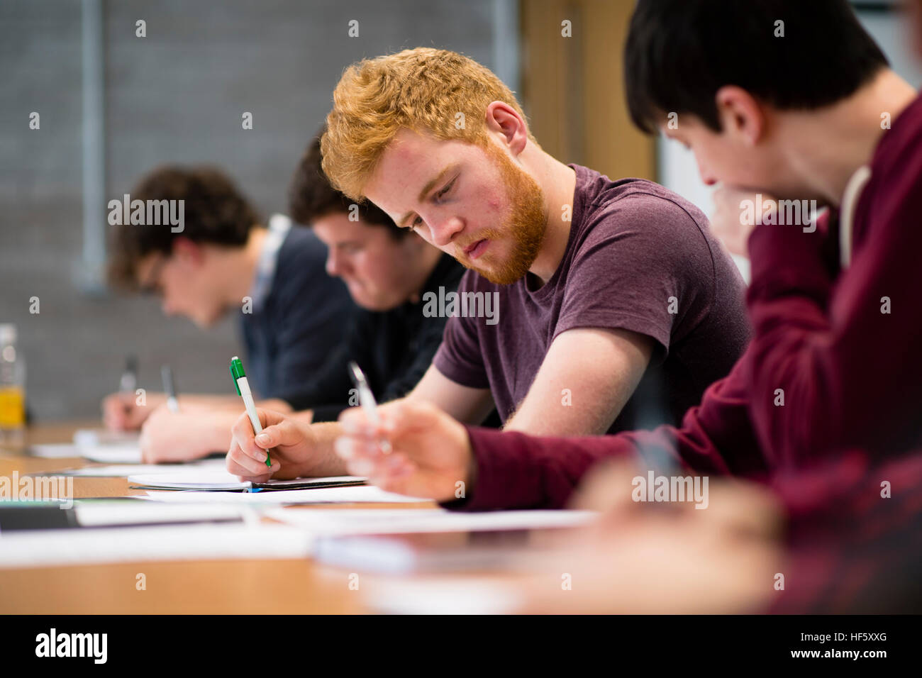 Higher Education in the UK: Aberystwyth University students  in a lecture on the campus Stock Photo