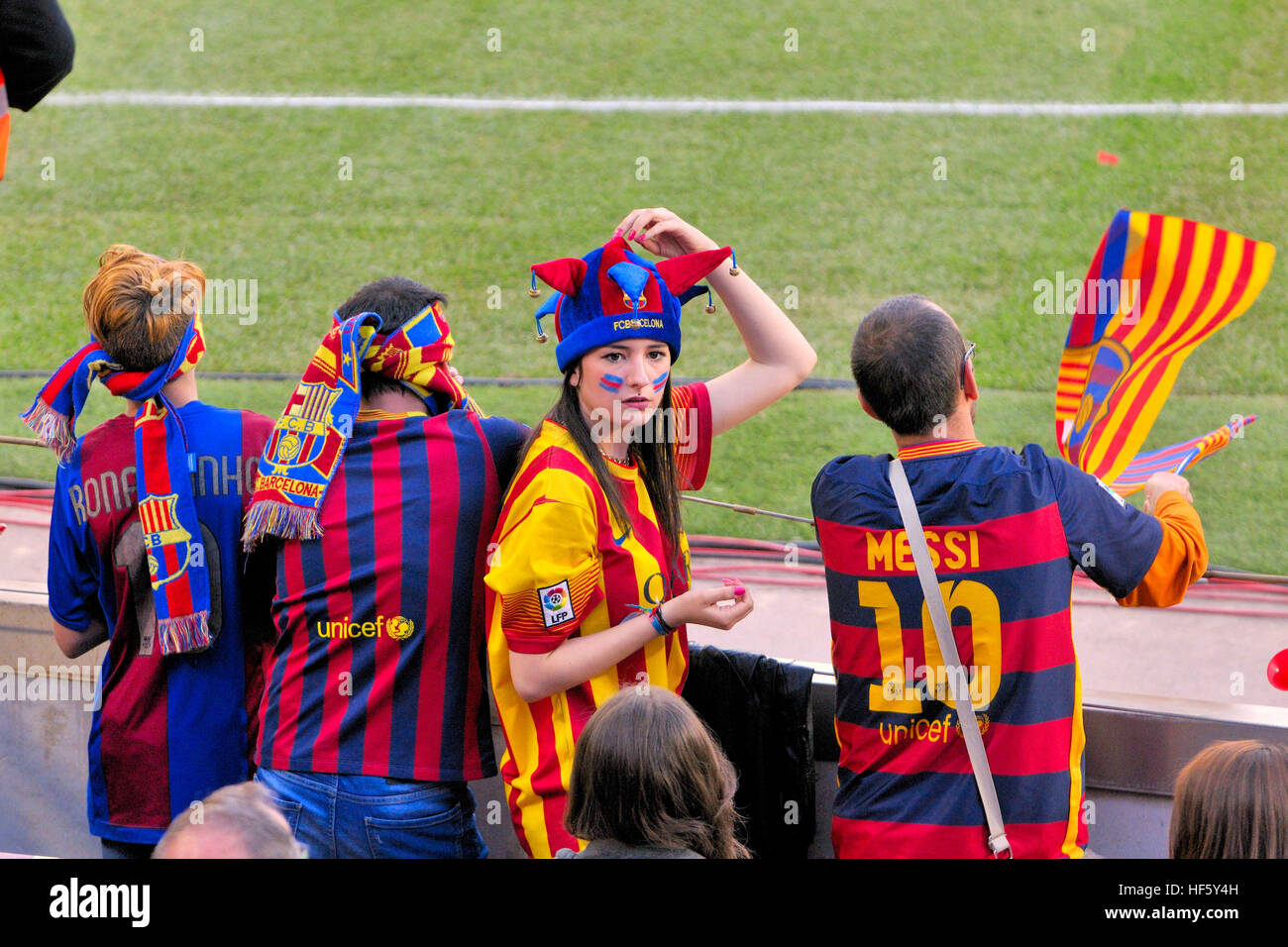 Barcelona Football club supporters. Camp Nou stadium. Les Corts ...