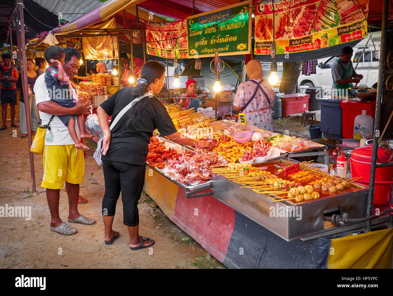 Street food market, Koh Lanta Island, Krabi, Thailand Stock Photo