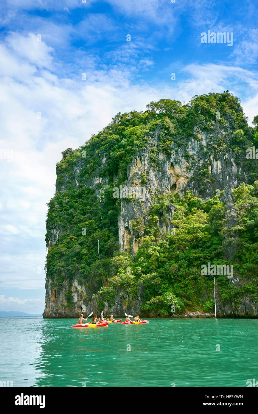 Kyaking at Ko Talabeng Island, Krabi Province, Thailand Stock Photo