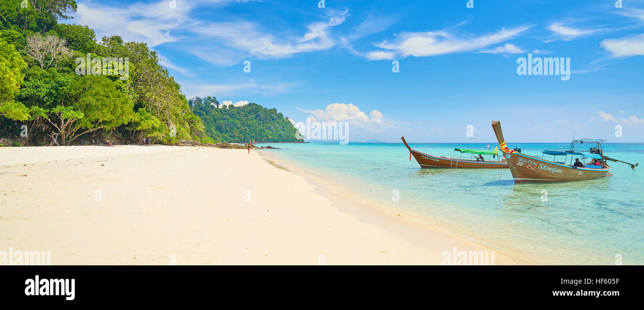 Sandy Beach at Bu Bu Island, Krabi Province, Thailand Stock Photo