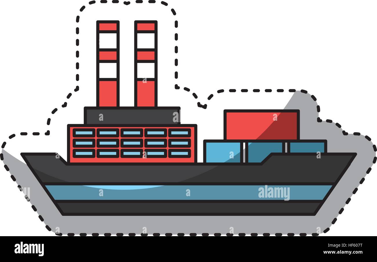 cargo ship isolated icon vector illustration design Stock Vector Image ...