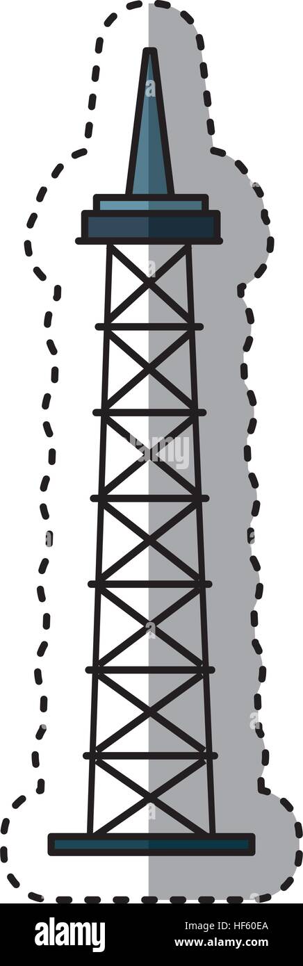 Refining plant tower isolated icon vector illustration design Stock ...