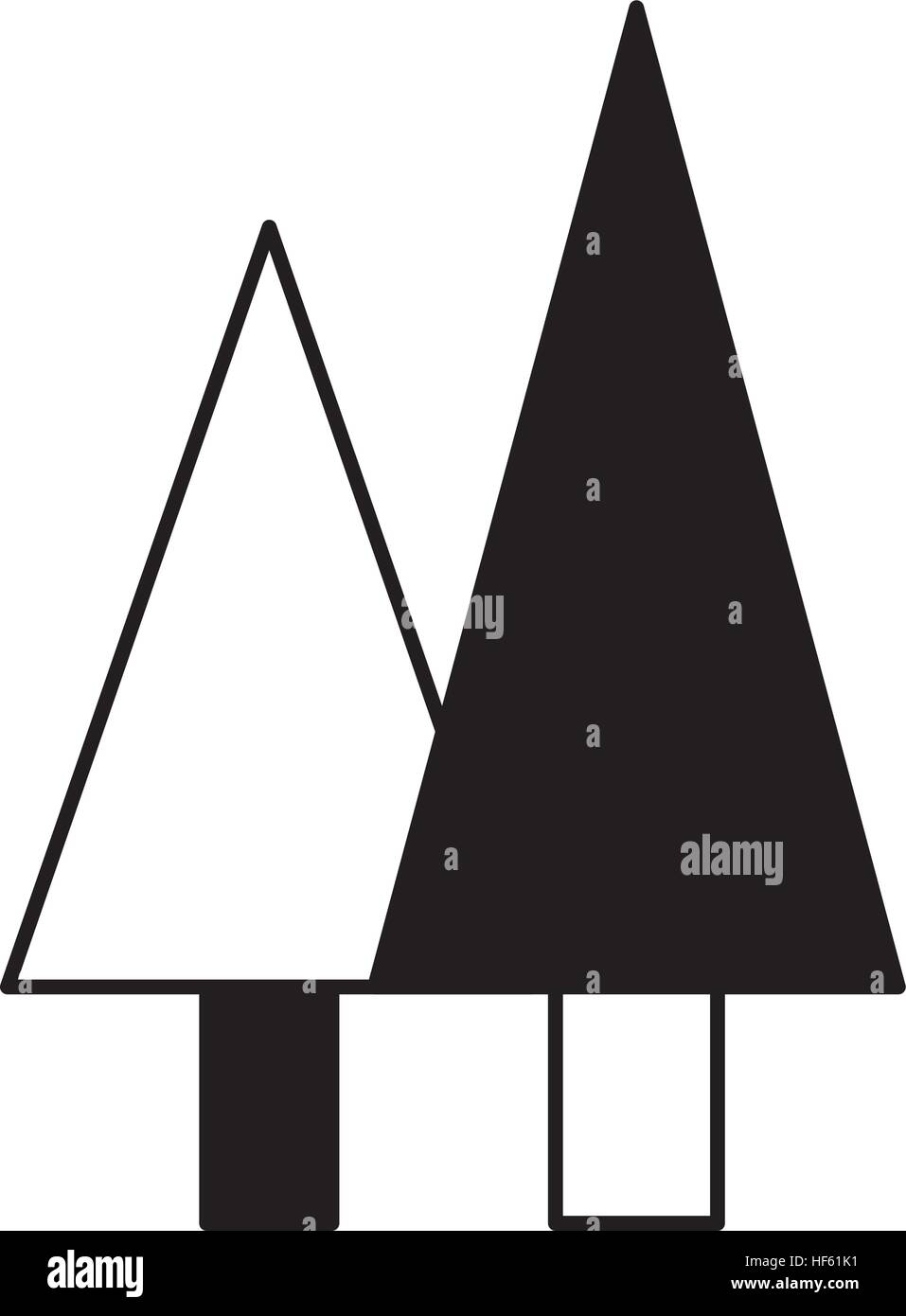 tree plant silhouette isolated icon vector illustration design Stock ...