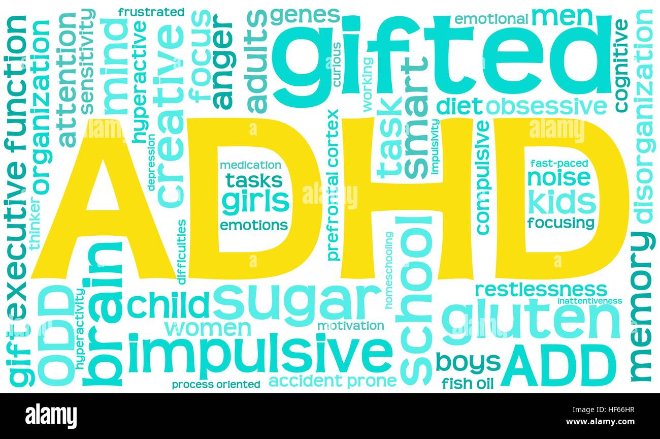 ADHD word cloud on a white background Stock Vector Image & Art - Alamy