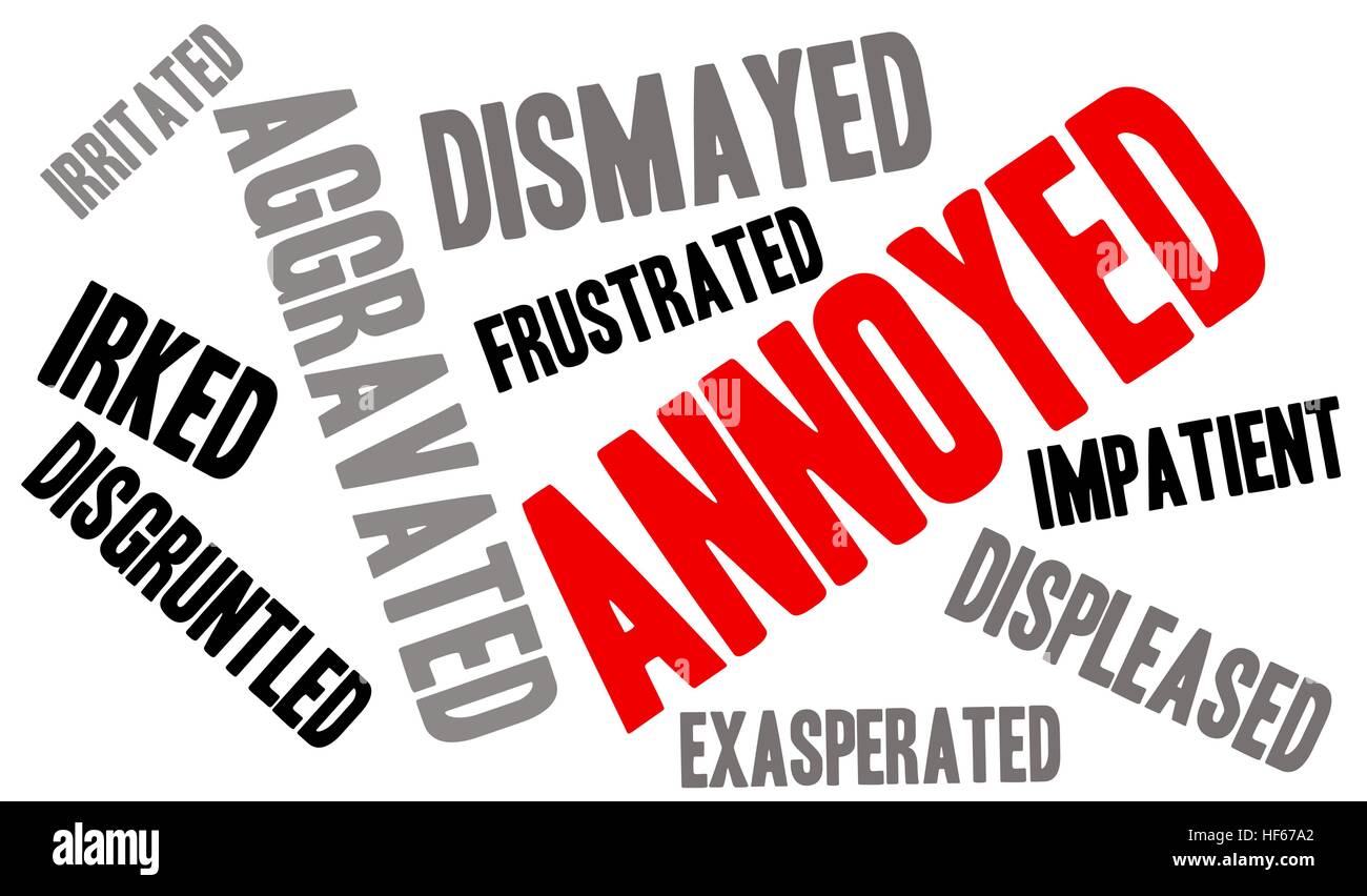 Annoyed word cloud on a white background Stock Vector Image & Art Alamy