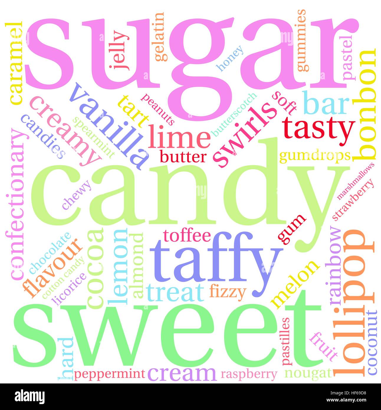 Candy word cloud on a white background Stock Vector Image & Art Alamy