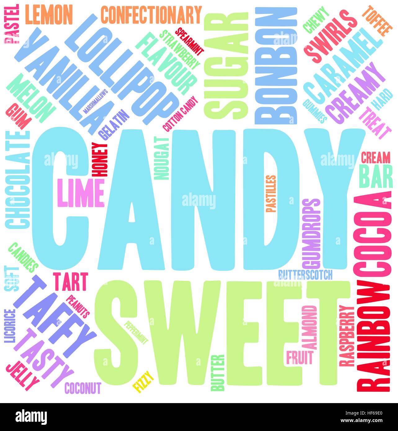 Candy word cloud on a white background Stock Vector Image & Art Alamy