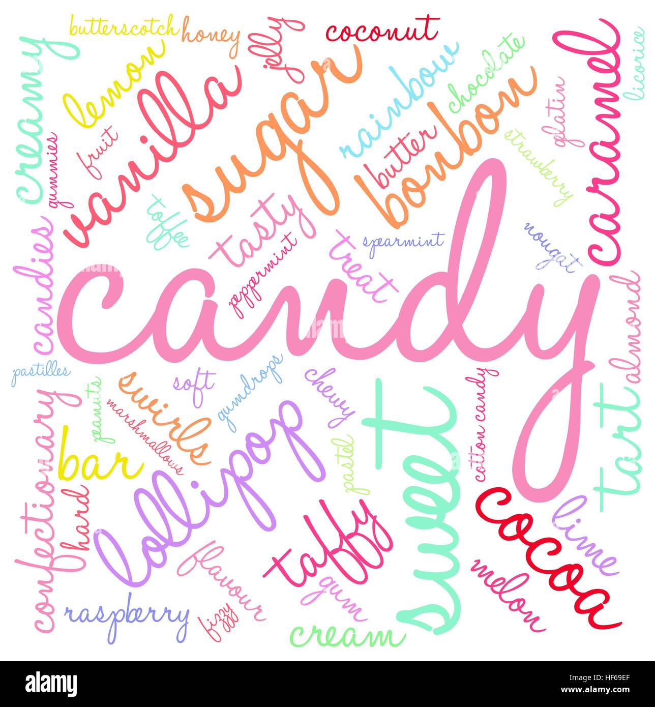 Candy word cloud on a white background Stock Vector Image & Art Alamy