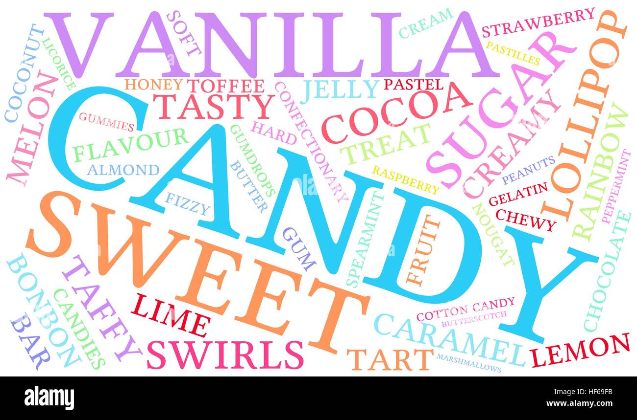 Candy word cloud on a white background Stock Vector Image & Art Alamy