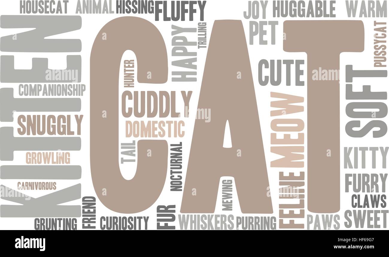 Cat word cloud on a white background Stock Vector Image & Art - Alamy