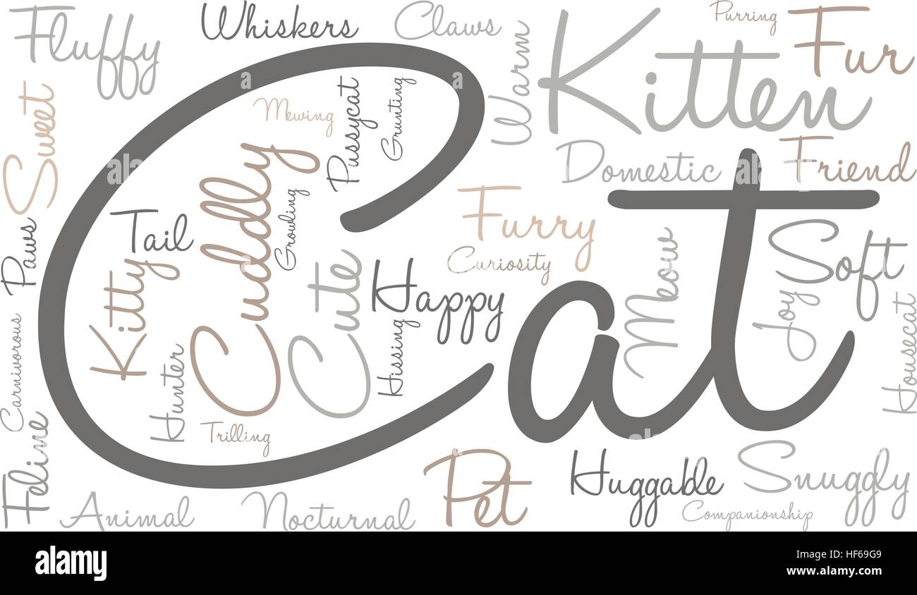 Cat word cloud on a white background Stock Vector Image & Art - Alamy
