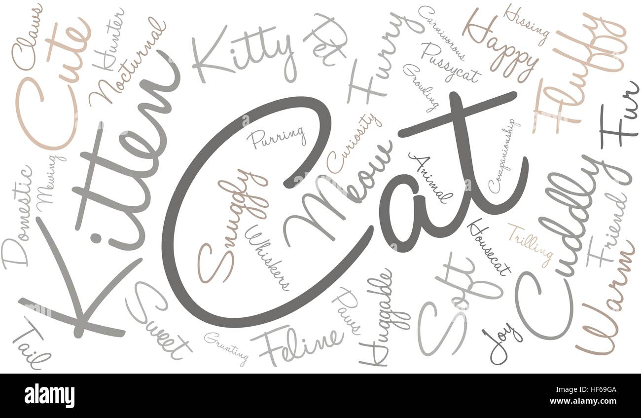 Cat word cloud on a white background Stock Vector Image & Art - Alamy