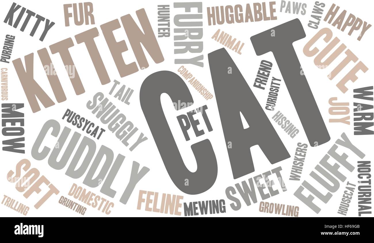 Cat word cloud on a white background Stock Vector Image & Art - Alamy