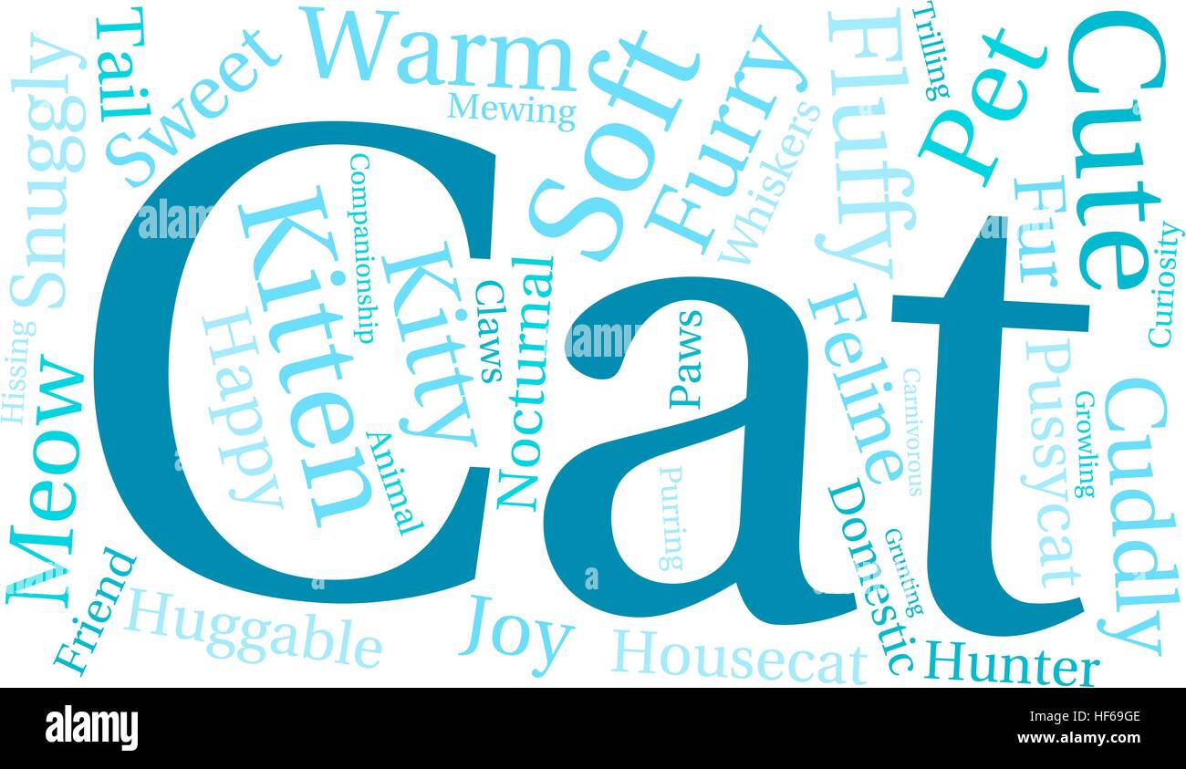 Cat word cloud on a white background Stock Vector Image & Art - Alamy