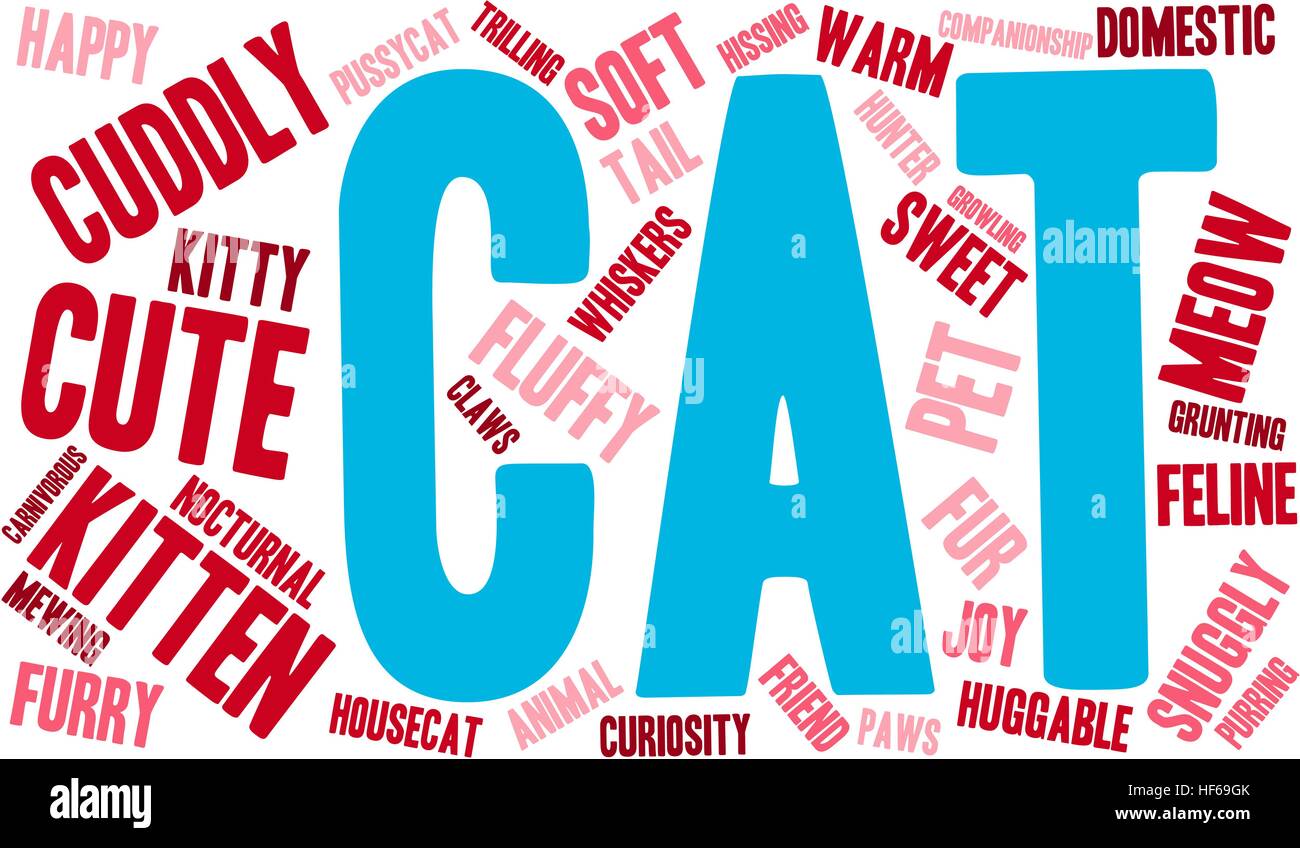 Cat word cloud on a white background Stock Vector Image & Art - Alamy