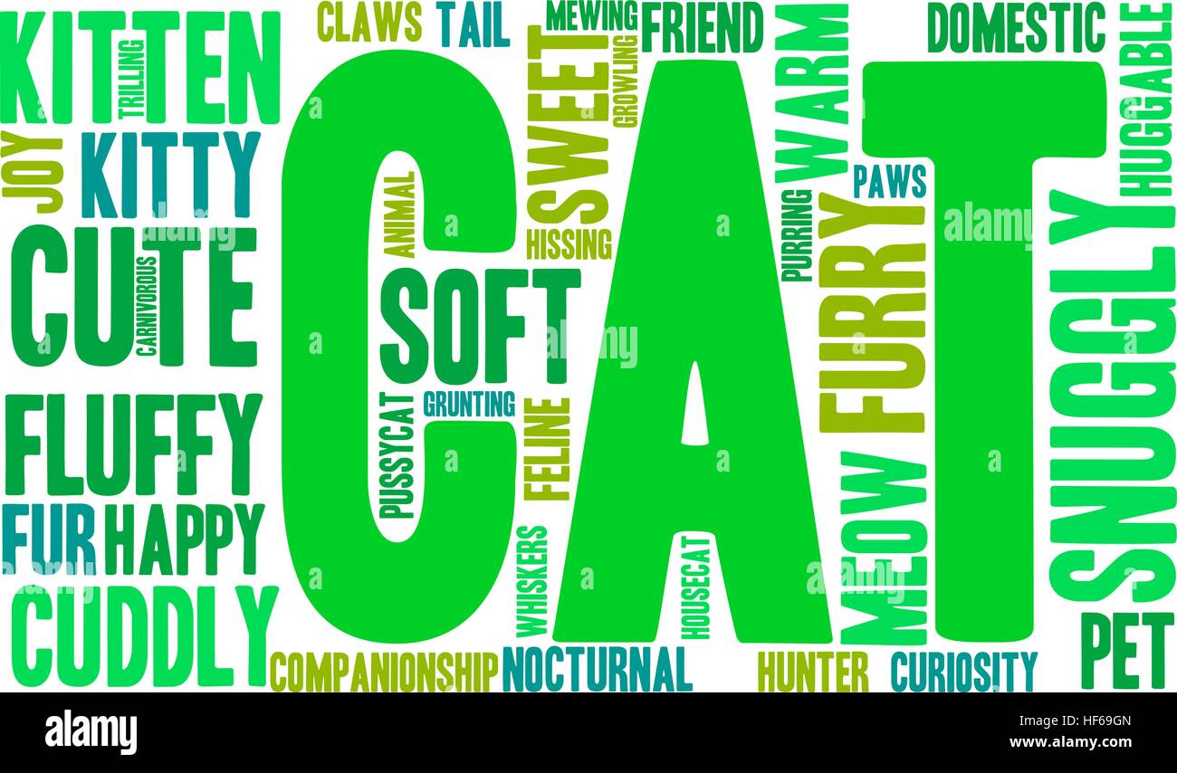 Cat word cloud on a white background Stock Vector Image & Art - Alamy