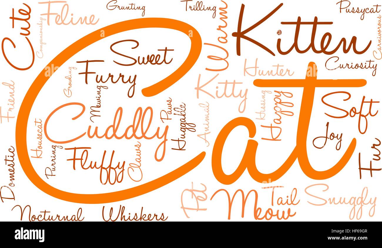 Cat word cloud on a white background Stock Vector Image & Art - Alamy