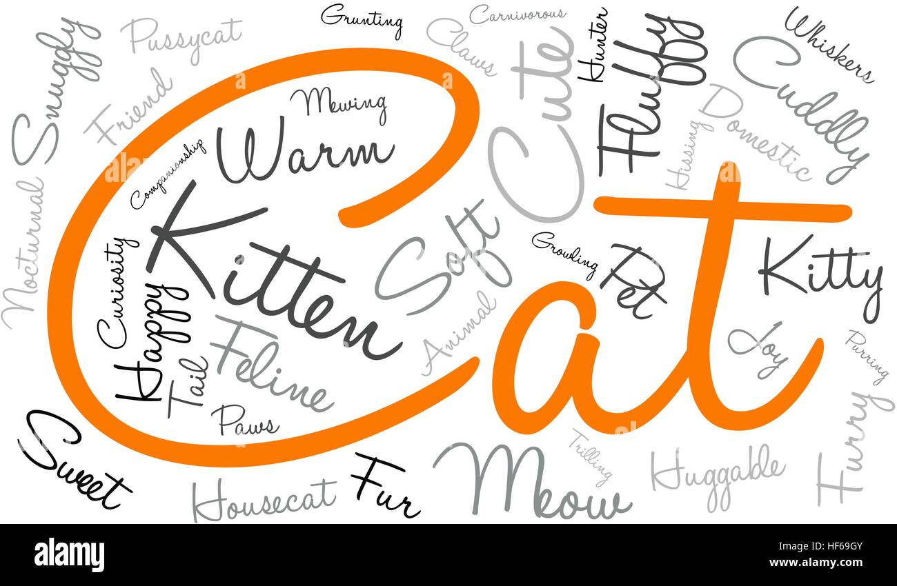 Cat word cloud on a white background Stock Vector Image & Art - Alamy