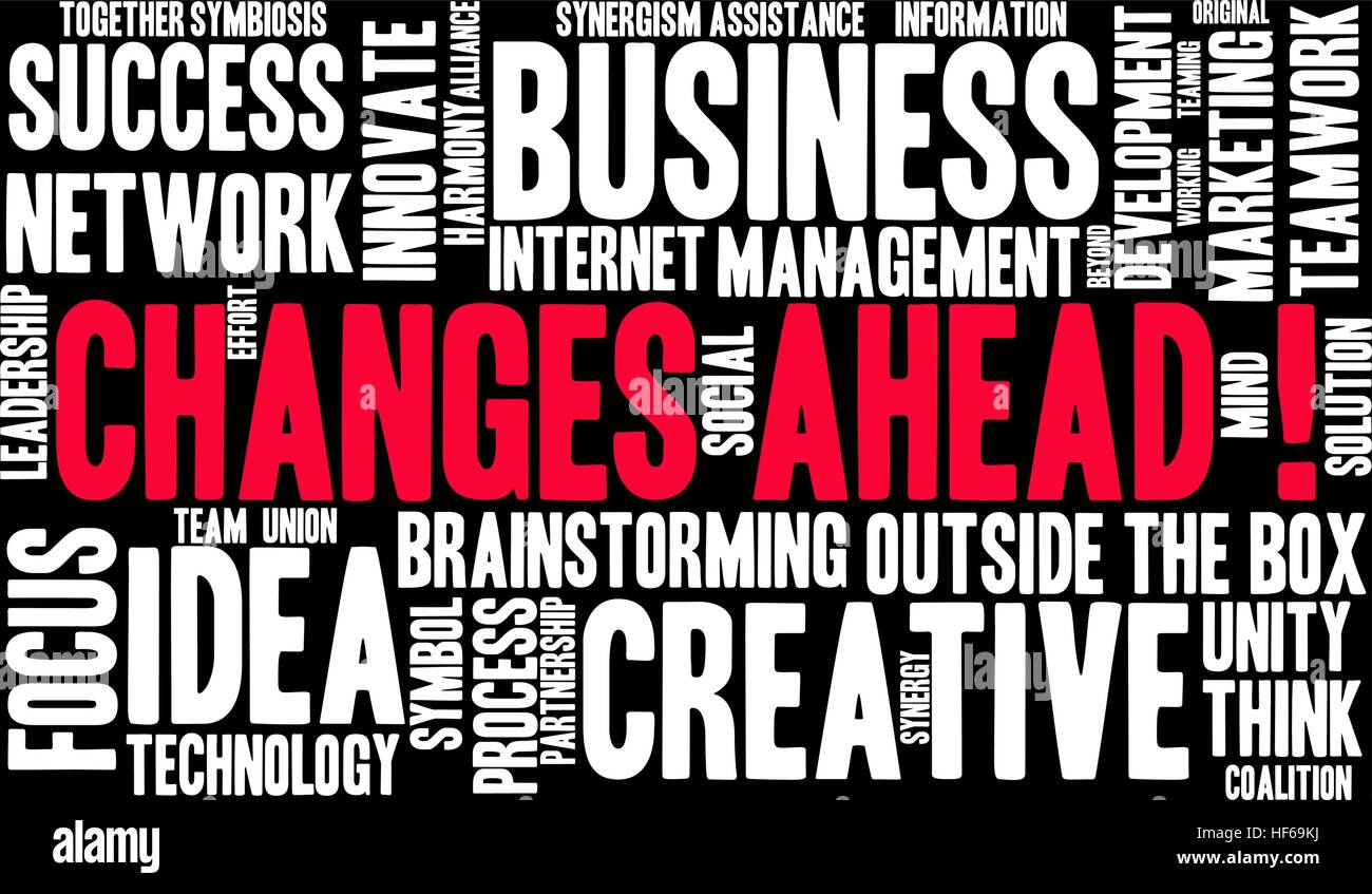 Changes Ahead word cloud on a white background Stock Vector Image & Art