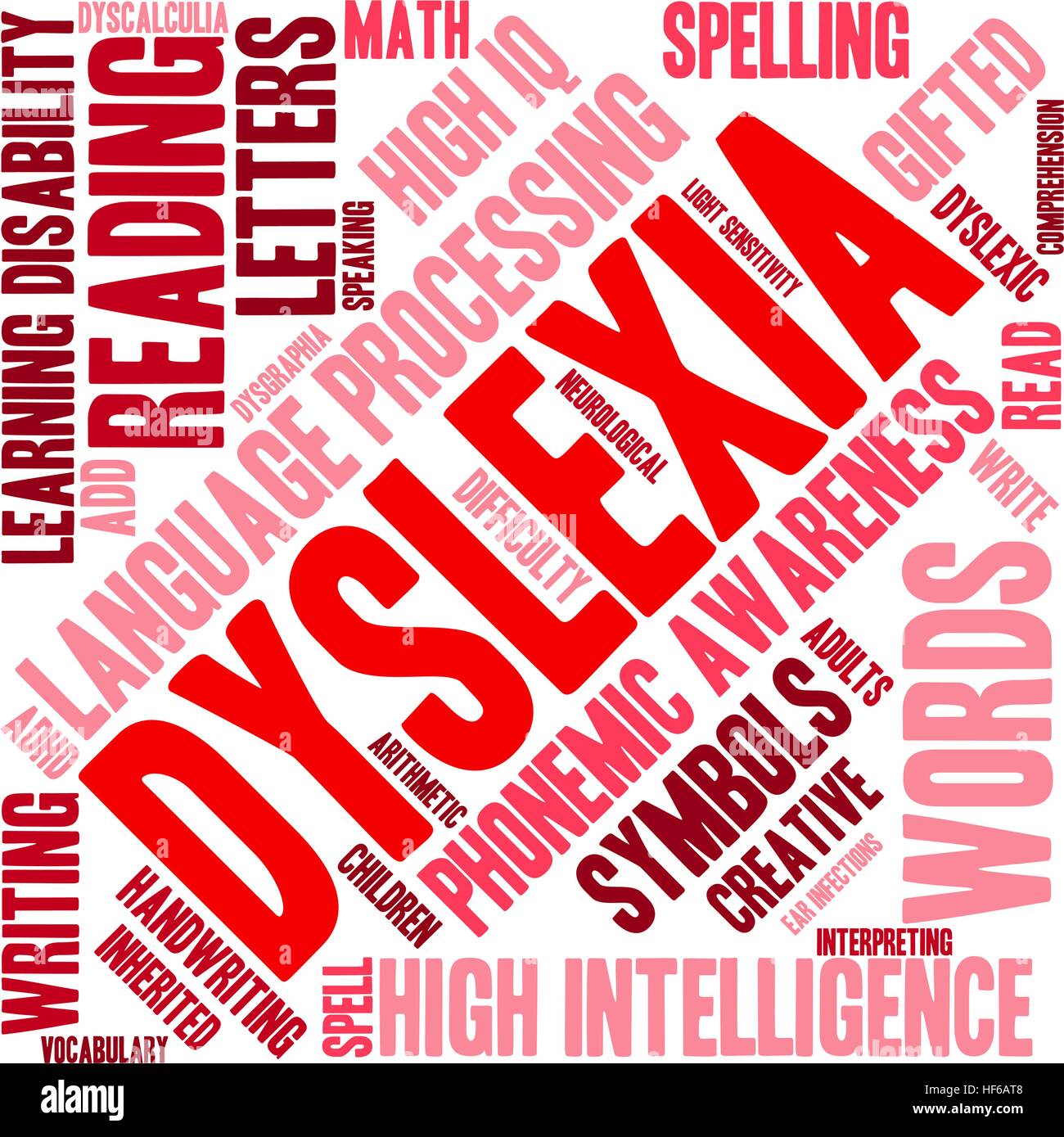 Dyslexia word cloud on a white background Stock Vector Image & Art Alamy