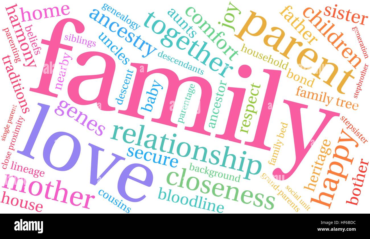 Family word cloud on a white background Stock Vector Image & Art - Alamy