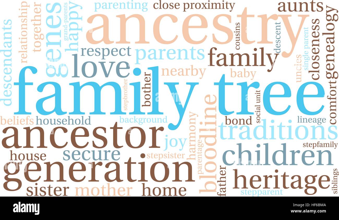 Family Tree word cloud on a white background Stock Vector Image & Art ...