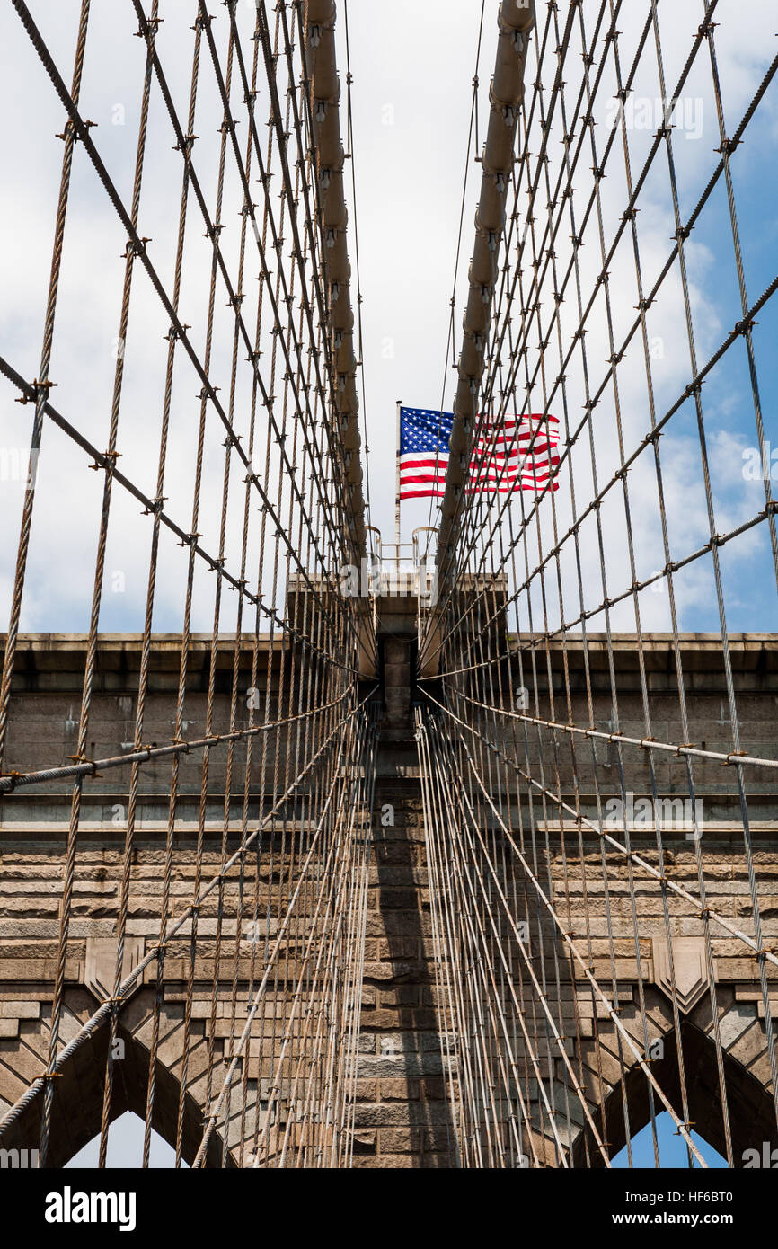 The Brooklyn Bridge is a bridge in New York City and is one of the oldest suspension bridges in