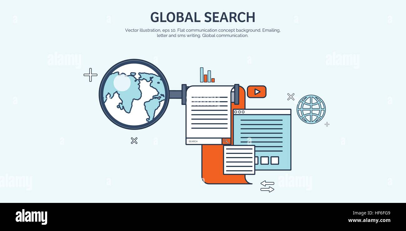 Vector illustration. Flat background. Coding, programming. SEO. Search ...