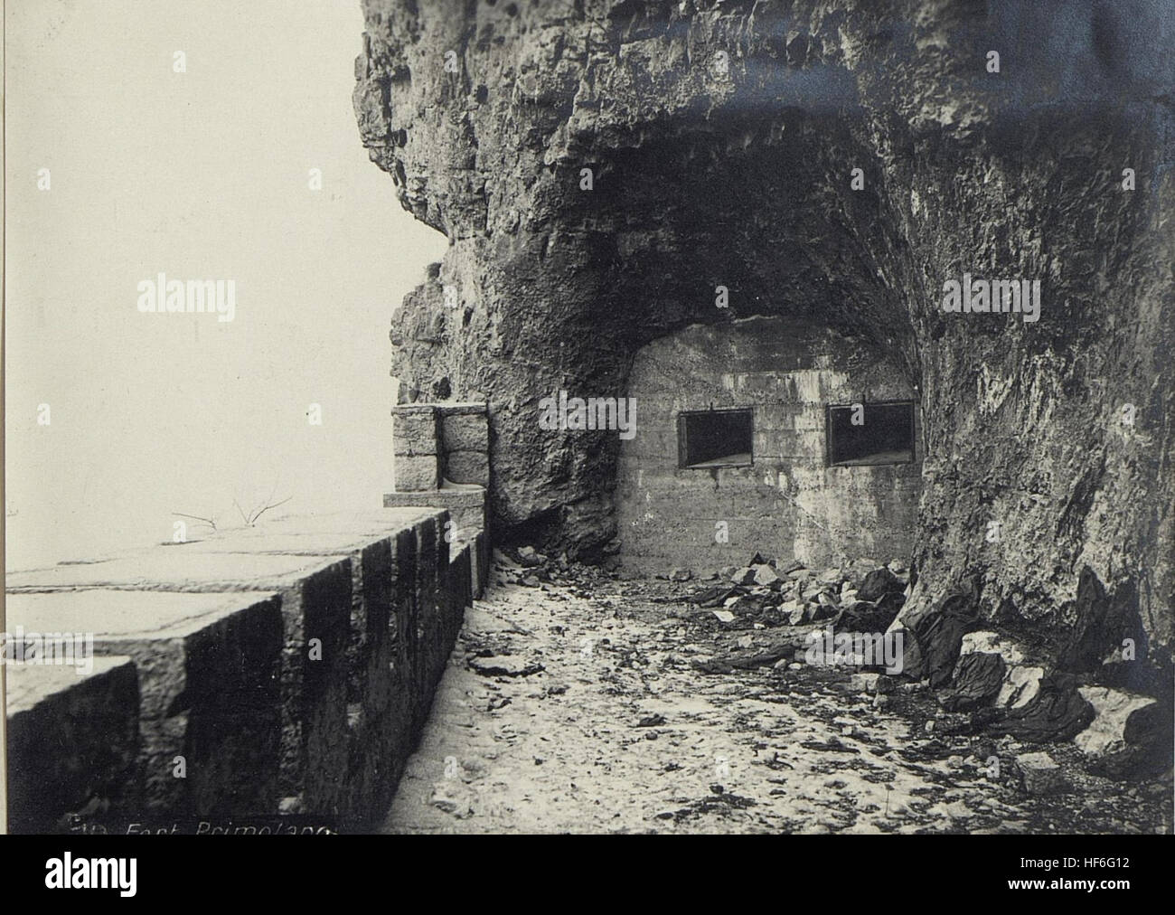 A photograph of Fort Primolano, located in the Alps, during the First ...
