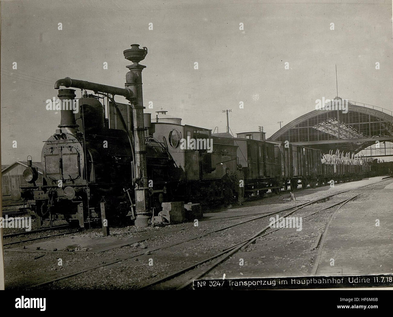 A photograph of a military transport train at Udine Central Station on ...