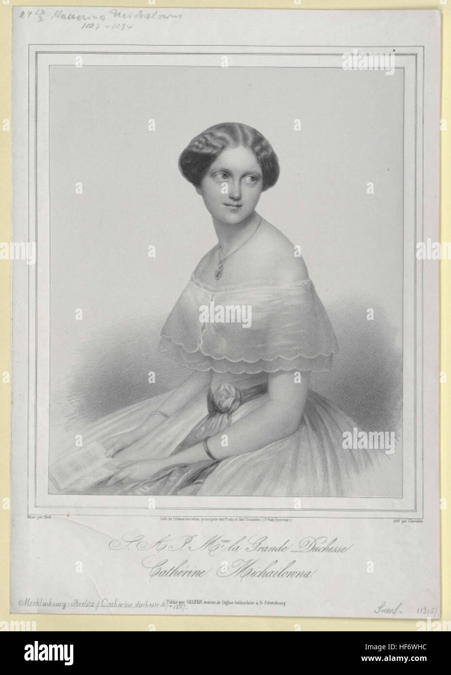 Ekaterina Mikhailovna of Russia, Empress, portrait, Russia Stock Photo ...