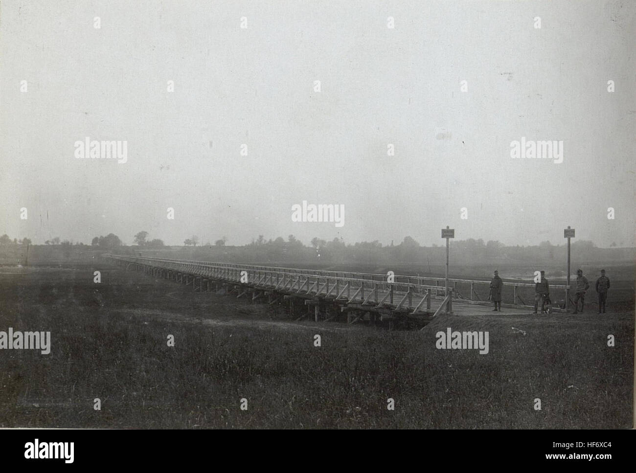 The destroyed Bug Bridge near Slipcze, Poland, captured during World ...