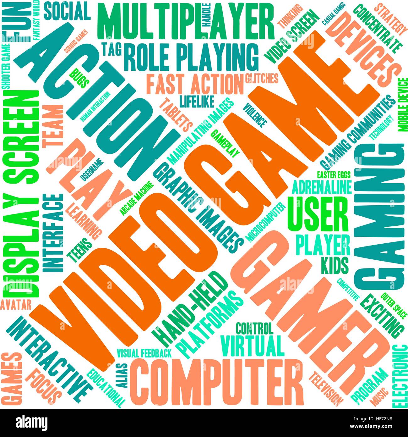 Video Game word cloud on a white background Stock Vector Image & Art