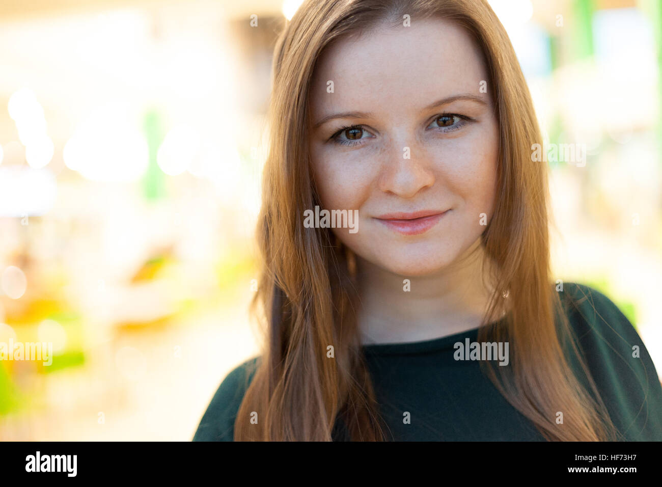 indoor portrait of young woman Stock Photo