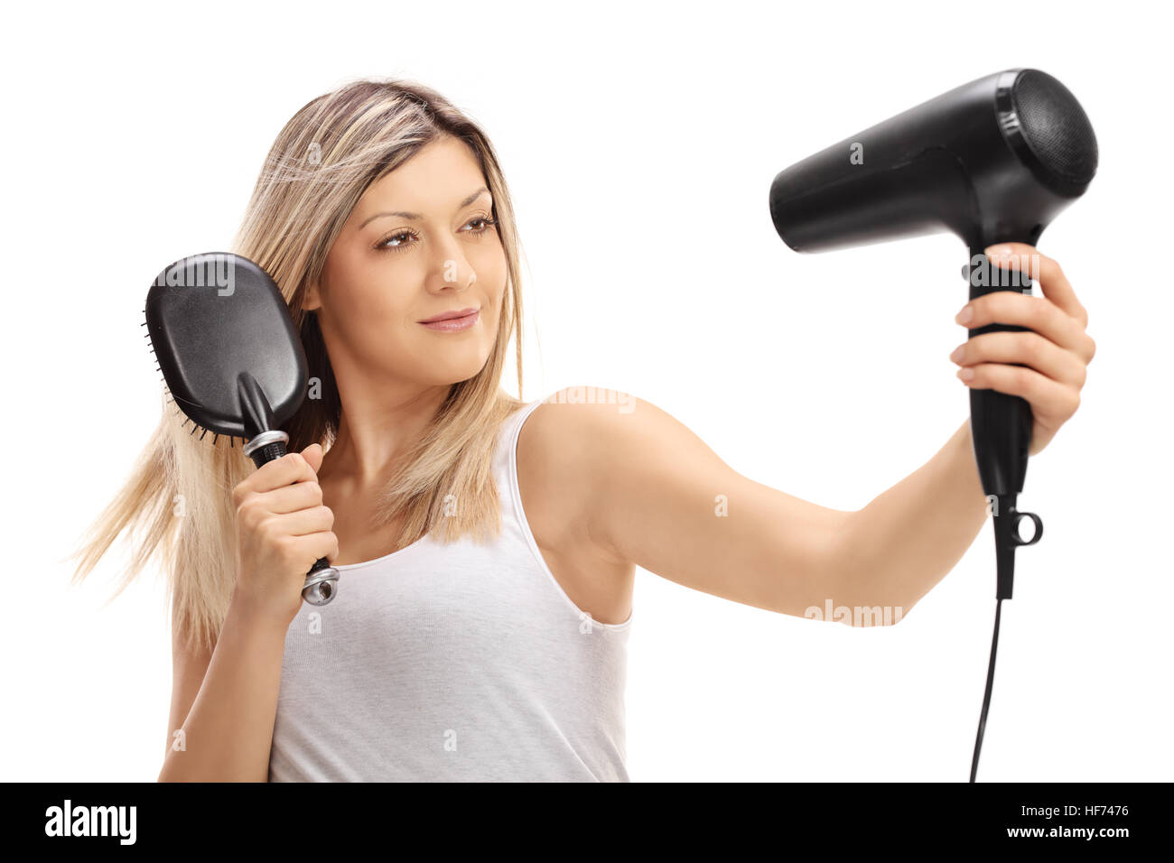 Blow drying hair brush hires stock photography and images Alamy