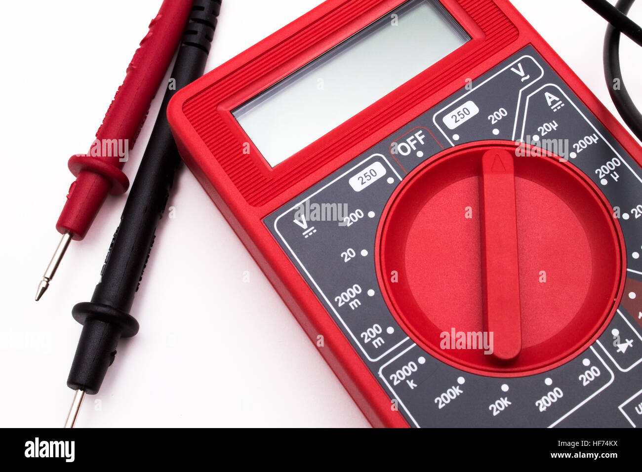 Red digital multimeter Stock Photo Alamy
