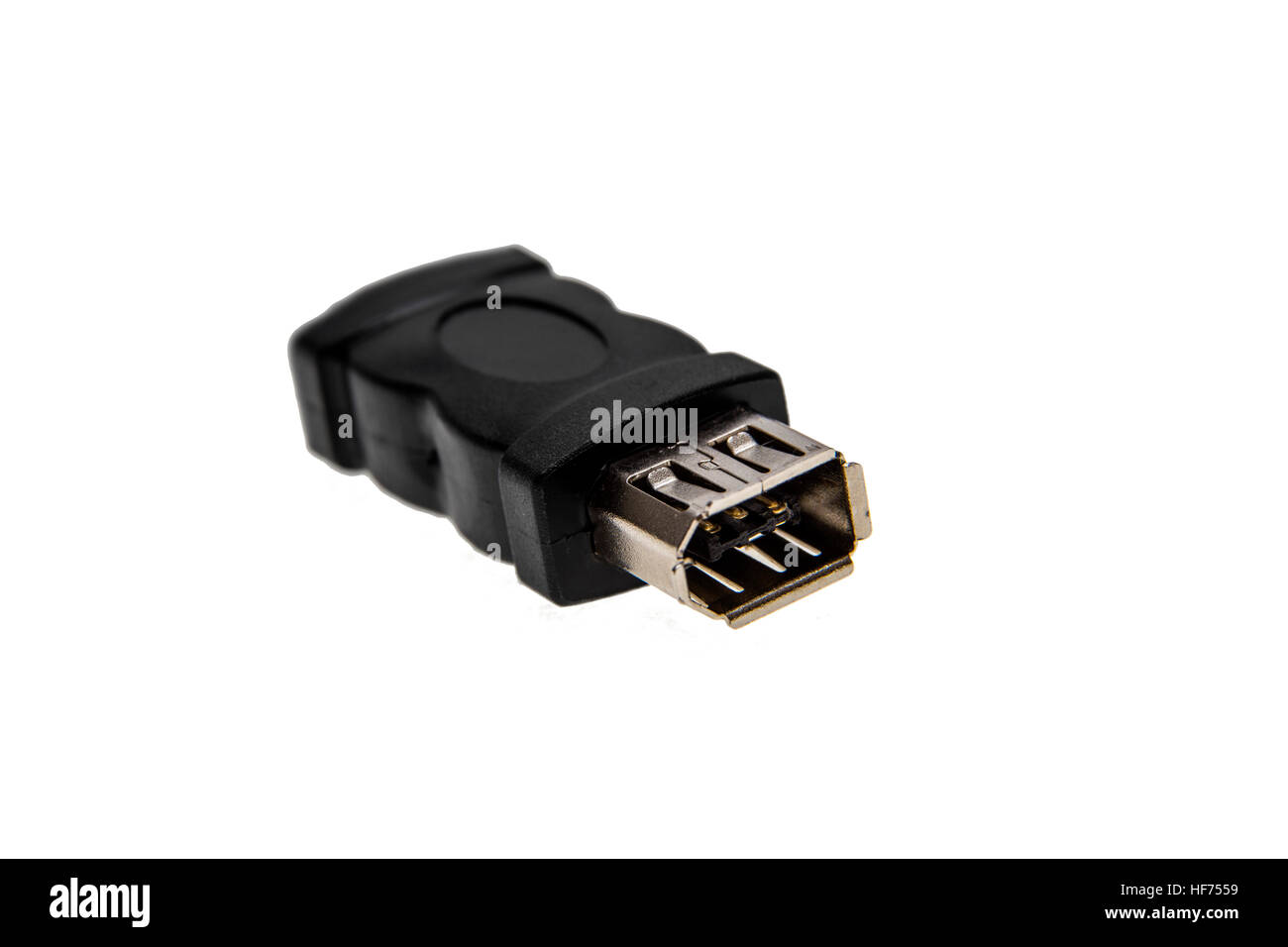 Female firewire connector for PC or MAC Stock Photo