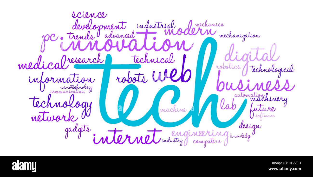 Tech word cloud on a white background Stock Vector Image & Art - Alamy