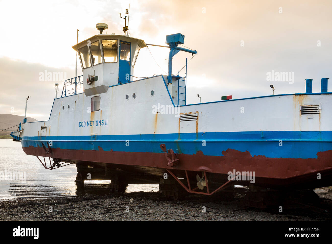 Valentia Island car ferry in dry dock Stock Photo Alamy