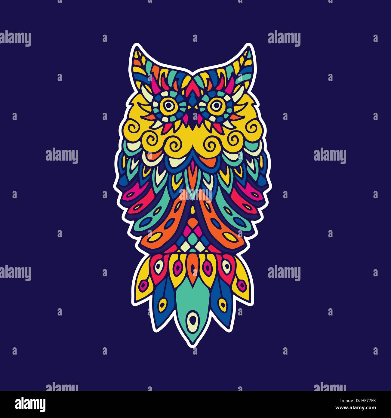 Decorative owl ethnic pattern hi-res stock photography and images - Alamy