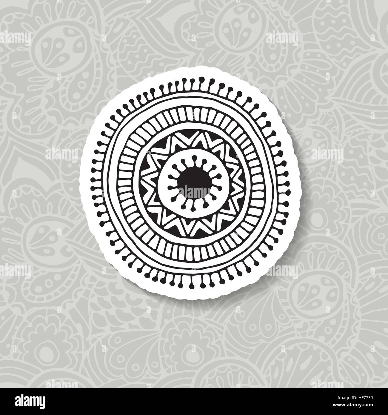 hand drawn vector illustration Boho circular element Stock Vector Image ...