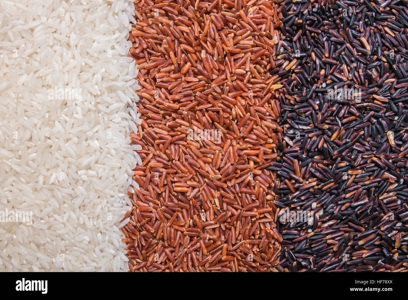 red, black and white rice background or texture Stock Photo
